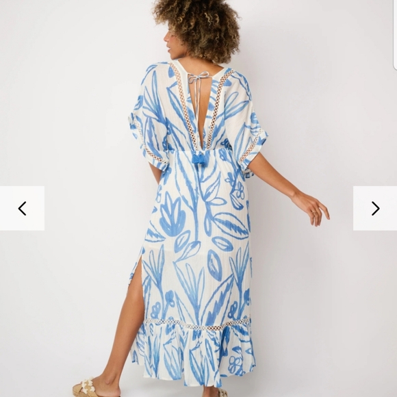 ZL Europe Dessin Blue White Maxi Dress - Picture 2 of 16